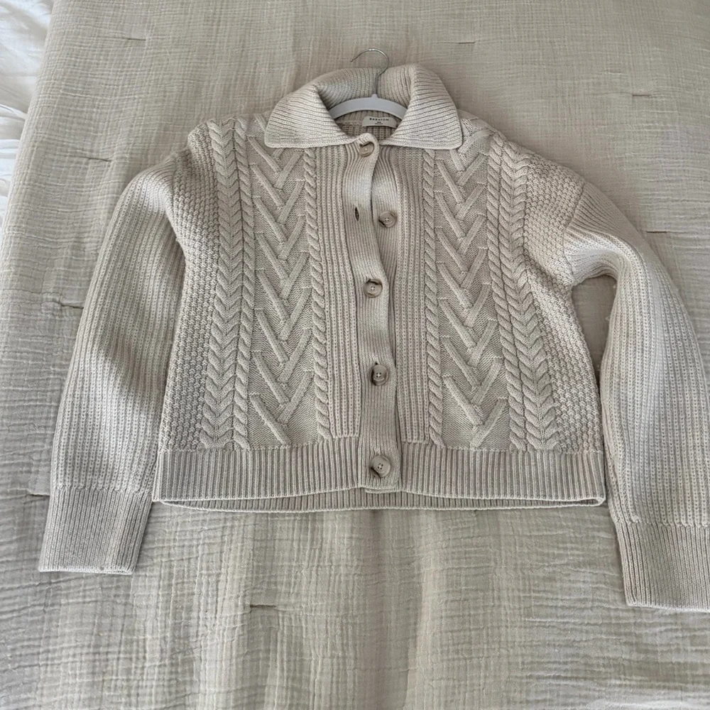 Aritzia Cream Cable Knit Cardigan - Picture 2 of 2